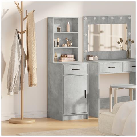 Armadio alto Grigio cemento 40x41x135 cm Legno ingegnerizzato - Foto 2