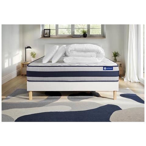 Pacchetto Letto Completo - Materasso 140x190cm + Box Spring Con Doghe (in Kit) + 2 Cuscini + Piumino - Actimemo Ergo - Foto 1