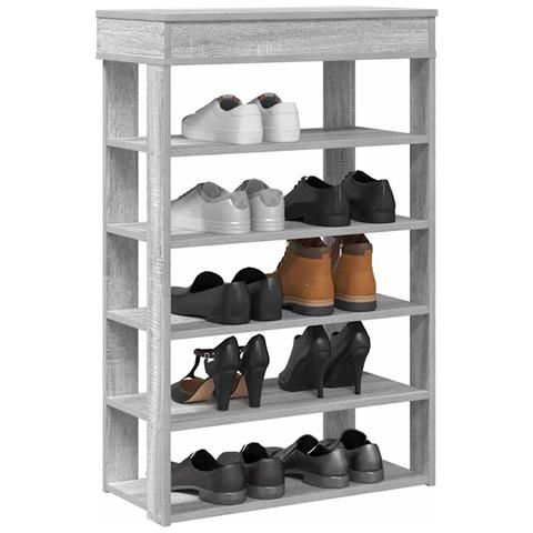 Scarpiera Grigio Sonoma 60x30x98 cm in Legno Multistrato - Foto 2