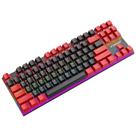 Tastiera Meccanica Cablata A 87 Tasti - Tastiera Da Gioco Rgb Hot-swappable Con Interruttore Blu Black/red - Foto 1