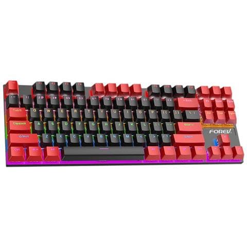 Tastiera Meccanica Cablata A 87 Tasti - Tastiera Da Gioco Rgb Hot-swappable Con Interruttore Blu Black/red - Foto 2