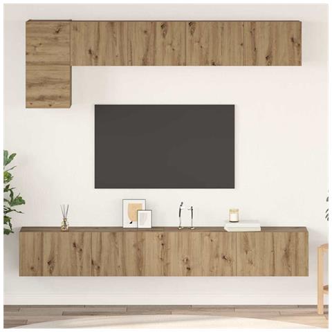 Set mobile TV 5 pcs rovere artigianale 100 x 30 x 30 cm - Foto 2