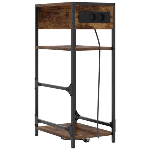 Armadio da Notte Rovere fumo 40 x 27 x 76 cm Legno multistrato - Foto 1