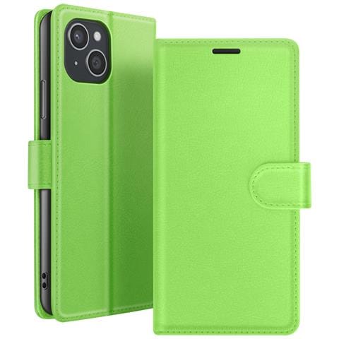 Custodia A Portafoglio Per Apple Iphone 15 Plus Con Supporto E Linguetta, Verde - Foto 1