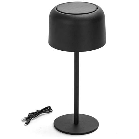 Lampada Da Scrivania Led Solare Touch 3w | 3000k | Dimmer | Nero | Ip54 - Foto 1