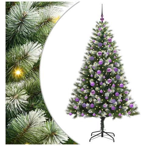 Albero di Natale artificiale a cerniera con neve fioccata - Foto 1