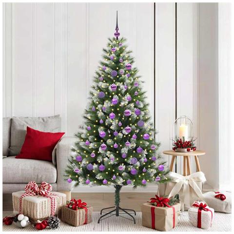 Albero di Natale artificiale a cerniera con neve fioccata - Foto 2