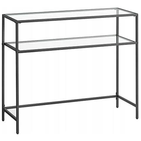 Consolle in vetro nero con ripiani in vetro temperato - Foto 1