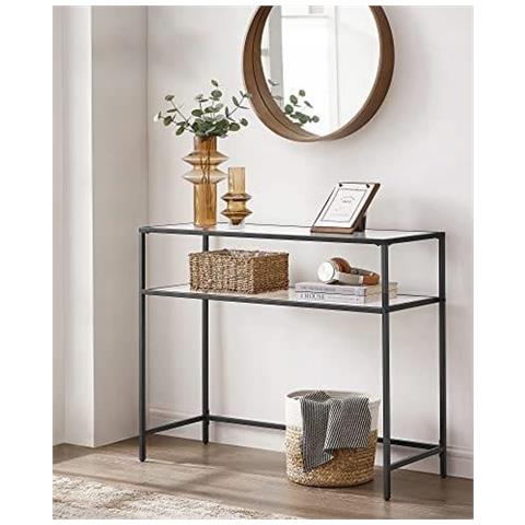 Consolle in vetro nero con ripiani in vetro temperato - Foto 6