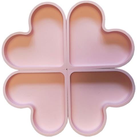 Set Di 4 Vassoi Impilabili A Forma Di Cuore In Silicone - Soluzione Di Archiviazione Romantica Pink - Foto 1