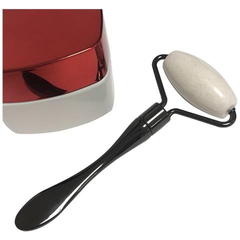 Applicatore Per Crema Occhi Con Rullo Di Giada Bianca - Bastoncino Massaggiante 3d In Metallo Per Lifting E Snellimento Viso - Foto 1