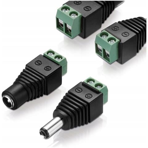 Connettore Maschio Dc 5,5mm / 2,1mm Per Cctv - Corrente Max 2a, Tensione 30v Dc | Connessione A Vite | Ideale Per Sistemi Di Sorveglianza - Foto 1
