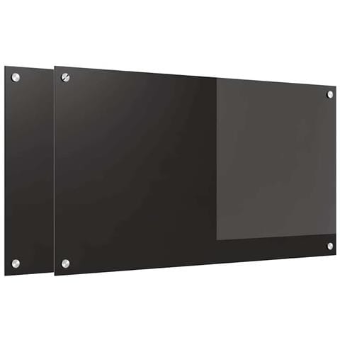 Rivestimento da Cucina 2 pcs Nero 90 x 50 cm vetro temperato - Foto 1