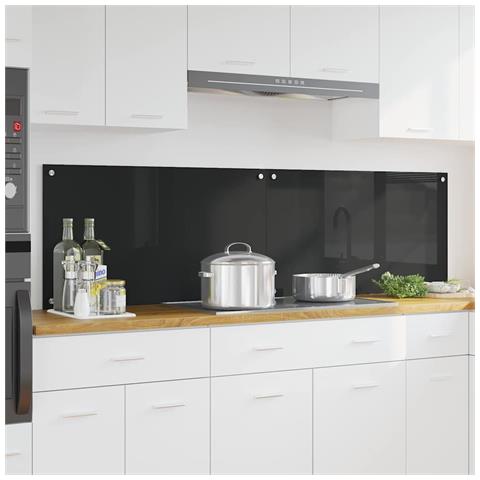 Rivestimento da Cucina 2 pcs Nero 90 x 50 cm vetro temperato - Foto 2