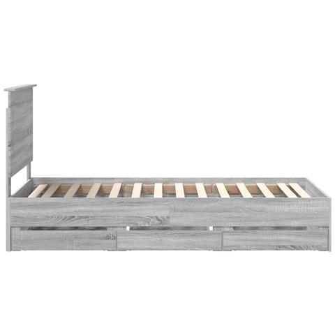Struttura del letto con cassetto Grigio Sonoma 75 x 190 cm - Foto 9