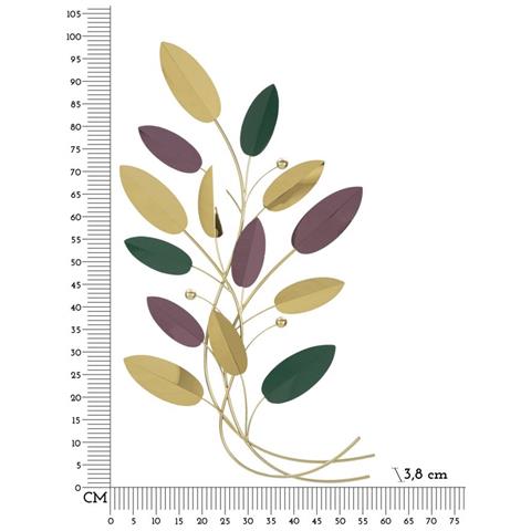 Decorazione In Metallo 3d Foglie 1-multicolore-metallo-59x3,8x98,4 Cm - Foto 6