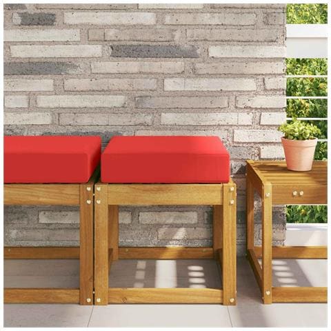Cuscino da Sedia Esterno Rosso 40 x 40 x 8 cm 100% Poliestere - Foto 2
