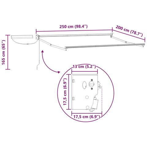 Struttura della tenda elettrica retrattile Bianco 2,5 x 2 m - Foto 9