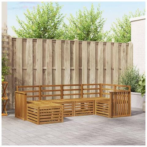 Set divani 6 pcs Naturale Legno di Acacia Massello - Foto 2