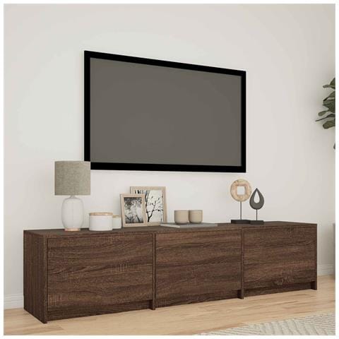 Mobile TV con LED con LED Quercia marrone 165 x 34 x 40 cm - Foto 2