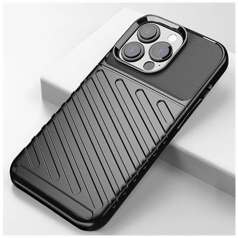 Thunder Case Flessibile, Resistente, Copertura Tpu Per Iphone 13 Pro, Nera - Foto 1