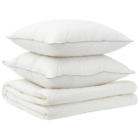 Set di piumone e cuscini 3 pz 140x220 cm Estate 140 GSM Lana - Foto 1
