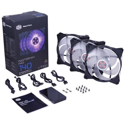Kit Ventola di Raffreddamento MasterFan Pro 140 Air Pressure RGB 3 in 1 per PC con Controller RGB LED - Foto 12