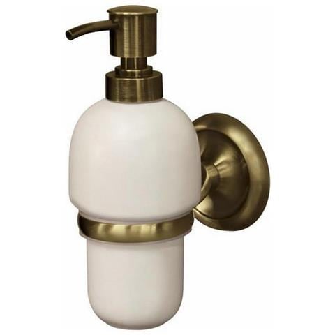 Retrò Bagno In Ottone Anticato Ottone A Parete più Liquido Sapone Dispenser In Ceramica - Foto 1