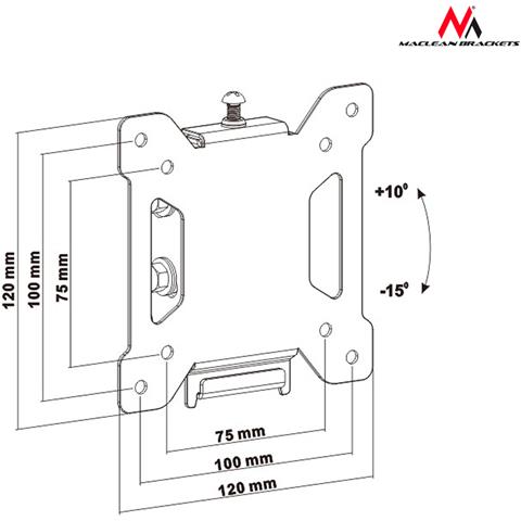 Supporto Staffa Monitor Parete Universale Nero 13-27"" Vesa 75 100 Mc-596 - Foto 3