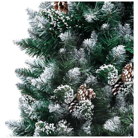 Albero Di Natale Artificiale Con Pigne E Neve Bianca 150 Cm - Foto 2