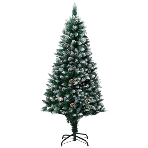 Albero Di Natale Artificiale Con Pigne E Neve Bianca 150 Cm - Foto 1