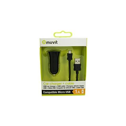 Primavera Pack - Caricabatterie Da Auto 1 Usb 1 A + Cavo Micro Usb, 1 M, 1 A, Colore Nero - Foto 1