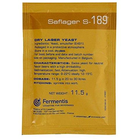 B017tigrx4 Saflager S-189 Dry Lievito Lager (115 Gram Pack) Multicolore - Foto 1