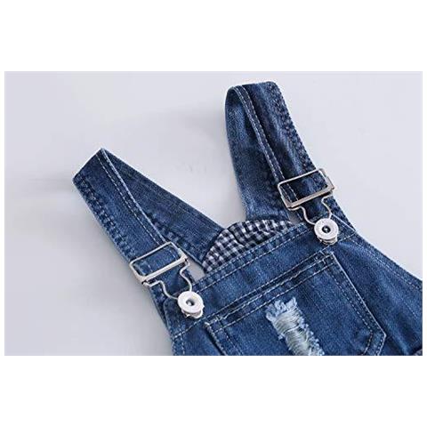 Baby Toddler Regolabili Ripped Jeans Di Modo Di Tuta Blu 6-12 Mesi - Foto 4