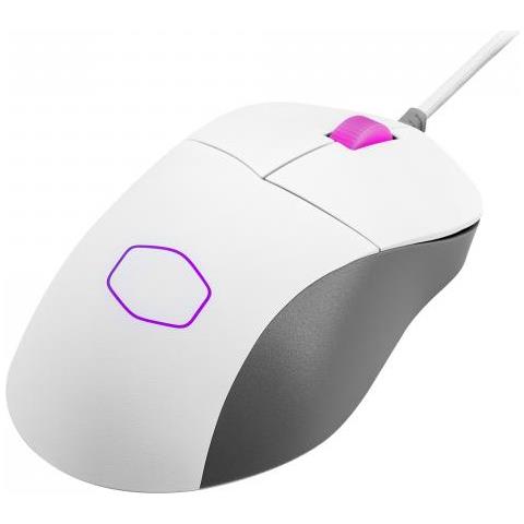 CM Mouse Gaming MM730 White Matte, Claw&Palm, ABS Plastic Rubber PTFE, PixArt Optical Sensor, 6 tasti, fino a 16000DPI - Foto 1