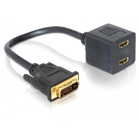 Adapter DVI 25 male > 2x HDMI female DVI-D 2x HDMI Nero cavo di interfaccia e adattatore - Foto 1