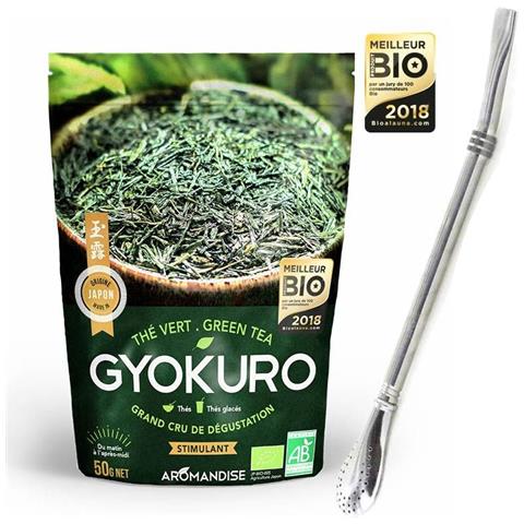 Tè Verde Gyokuro 50 G + Cannuccia In Acciaio Inox Con Filtro - Foto 1