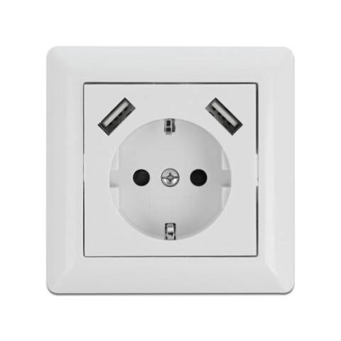 11473 Presa Energia 2 X Usb + Cee 7/3 Bianco - Foto 2