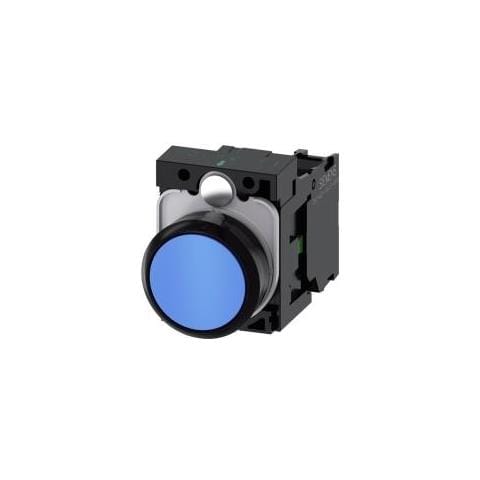 Drucktaster Frontring Kunststoff, Bettiger Flach Blau Sirius Act 3su1100-0ab50-1ba0 1 St. (3su1100-0ab50-1ba0) - Foto 1