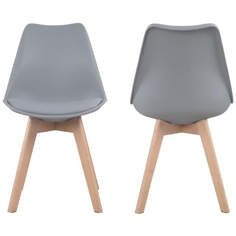 Set Di 4 Sedie Scandinave Nora Grigie Con Cuscino - Foto 11