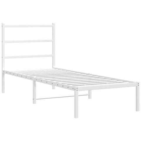 Giroletto Con Testiera Metallo Bianco 80x200 Cm - Foto 2