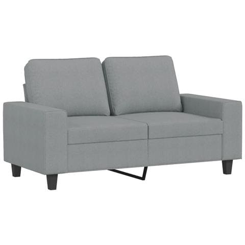 Divano A 2 Posti Grigio Chiaro 120 Cm In Tessuto - Foto 2