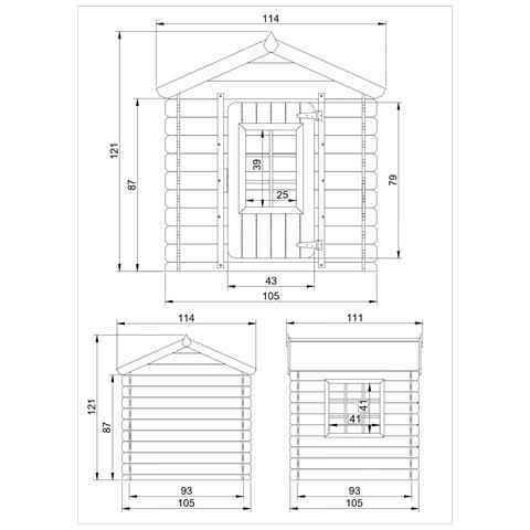 Casetta Per Bambini - Casetta Giardino - Casetta In Legno L111xl113xa121cm / 0,9 M2 - Casetta Da Gioco Da Esterno - M570r-1 (tetto Rosso) - Foto 6