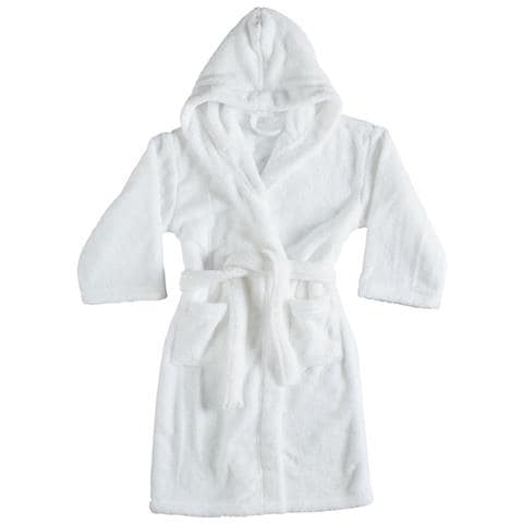 Accappatoio Con Cappuccio In Morbida Spugna Mod. Sophie Tinta Unita Vari Colori L Bianco - Foto 1