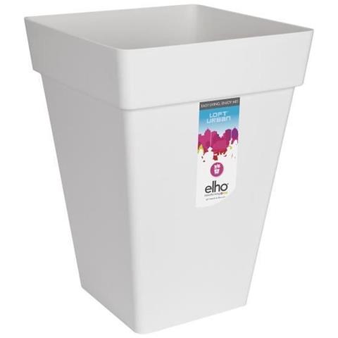 Vaso Ø 29,5 Cm Bianco Polipropilene Plastica Quadrato Moderno - Foto 1