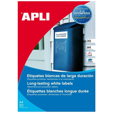 Adesivi /etichette Apli Ø 30 Mm Circolare 20 Foglie Bianco A4 - Foto 1