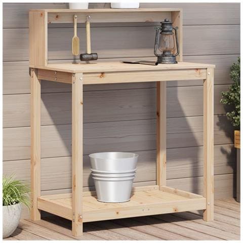 Tavolo Invaso Con Ripiani 82,5x50x109,5 Cm Legno Massello Pino - Foto 1