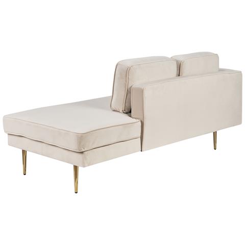 Chaise Longue Versione Sinistra Miramas Velluto Beige - Foto 8