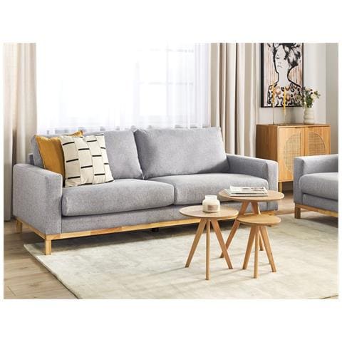 Divano 3 Posti Siggard Tessuto Grigio - Foto 1