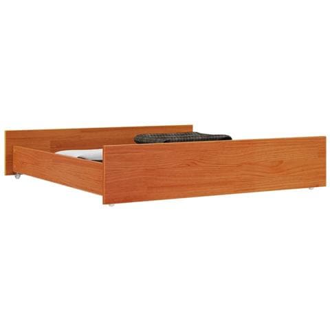 Cassetti Per Letto 2pz Marrone Cera In Legno Massello Di Pino - Foto 3